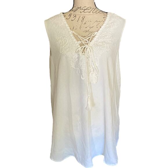 Bloomchic Lace Up Tassel Front Tank Top Size 18/20 NEW - Picture 1 of 4